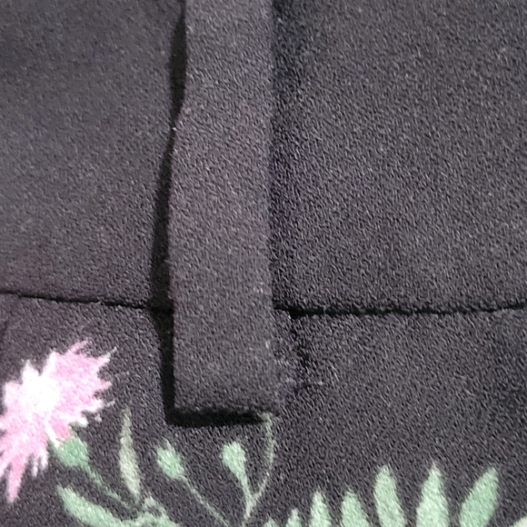 Ann Taylor Women's Floral Wide Leg Crop Trouser Parts Size 6 Flowy Black - Picture 7 of 11